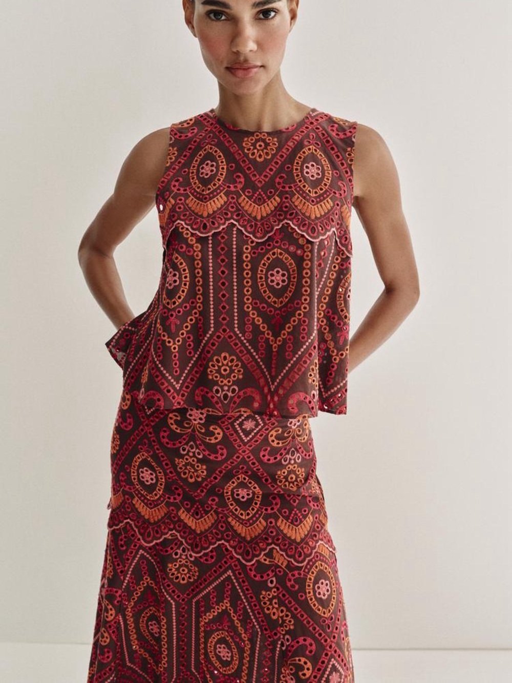 NWT Zara Embroidered Eyelet Tank top SOLD OUT ONLINE sz Small - Picture 9 of 9